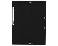 3-flap folder with elastic straps 355 gsm hard glazed mottled pressboard - A4 size