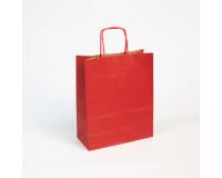 Paq.25 sacs kraft vergé 22x10x27cm,Rouge - Rouge