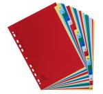Intercalaires imprimés alphabétiques PP couleurs 12/100 AZ - A4 - Couleurs assorties