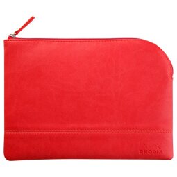 Rhodiarama pochette zippée en simili cuir - taille M (16x22 cm) - Corail