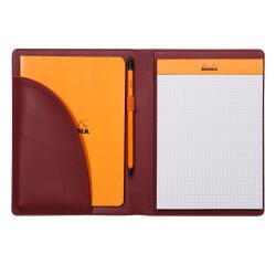 Rhodiarama livret porte-bloc N°16 pour bloc ou carnet format A5 - Lie de vin