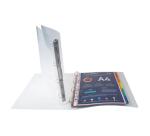 Classeur 4 anneaux plastifié Exacompta Crystal A4 maxi - Dos 4 cm transparent