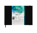 Rhodia Touch Watercolor Book, papier grain fin 100% coton 300g - A4 paysage, 40 pages - Noir