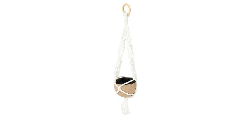 Petite suspension macramé avec cachepot - Kraft