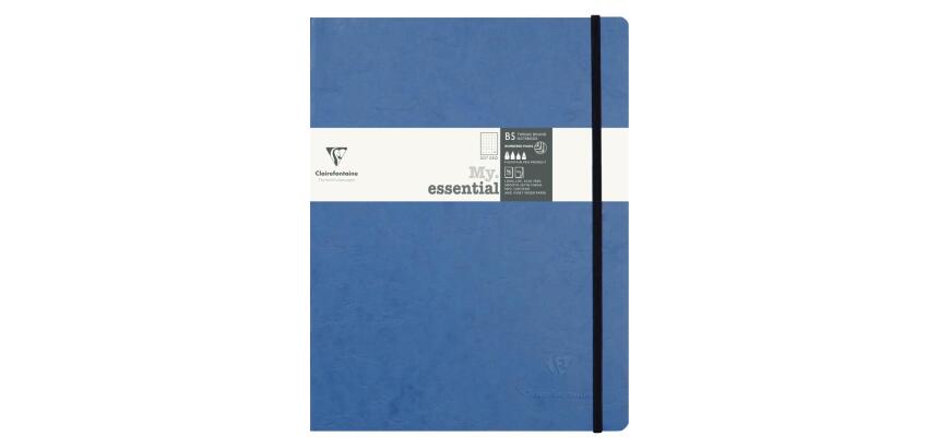 My.Essential Age Bag genaaid notitieboek met vierkante rug en genummerde pagina's B5 192 gestippelde (DOT) pagina's ivoorkleurig papier 90 g - Blauw