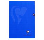 Cahier piqué Mimesys A4 48 pages grands carreaux couverture polypropylène - Bleu marine