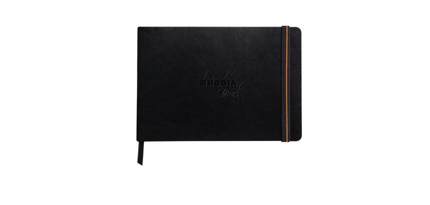 Rhodia Touch - Bristol Book - brochure souple A5 21x14,8 cm paysage 64p uni papier Bristol 205g - Noir