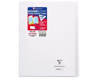 Cahier piqué Koverbook 24x32cm 48 pages petits carreaux + marge couverture polypropylène transparent - Incolore