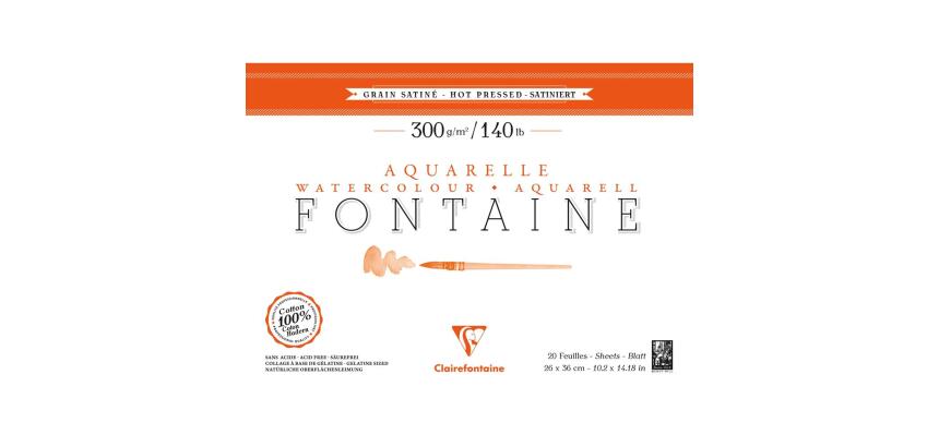 Fontaine bloc collé 4 côtés 20F 26x36cm 300g grain satiné