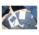 Jeans métro, Carnet rembordé rigide A5 - 14,8 x 21 cm, 96 pages, ligné, poche à soufflet, ass. - Bleu jeans