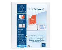 Classeur personnalisable rigide 2 poches KreaCover - 4 anneaux en D 30mm - A4 maxi