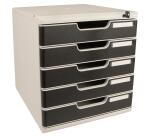 Module de classement Modulo Office A4 5 tiroirs fermables à clé - Noir