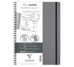My.Notes Age Bag cahier reliure intégrale à marges détachables A4 120 pages détachables DOT + cadre en-tête - Gris