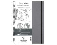 My.Notes Age Bag cahier reliure intégrale à marges détachables A4 120 pages détachables DOT + cadre en-tête - Gris