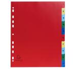 Intercalaires imprimés numériques PP couleurs 12/100e - 10 positions - A4+ - Assorties vives