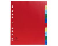 Intercalaires imprimés numériques PP couleurs 12/100e - 10 positions - A4+ - Assorties vives