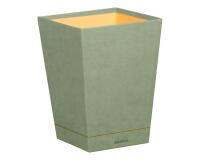 Rhodiarama corbeille à papier simili cuir italien 27x27x32 cm - Céladon