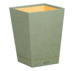 Rhodiarama corbeille à papier simili cuir italien 27x27x32 cm - Céladon