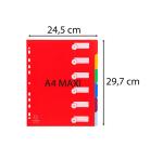 Register A4 Maxi PP 300µ, 6 neutrale Taben - Farben sortiert