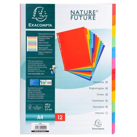 Separadores Cartulina lustrada rígida 5/10º - 400 g/m 2 - Colores surtidos