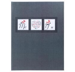 Me&You Guest book 100 pages Silver, 7x22cm - Black