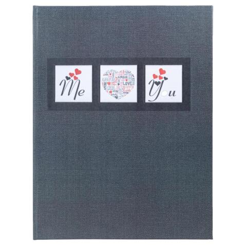 Me&You Guest book 100 pages Silver, 7x22cm - Black