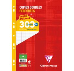 Copies doubles sous film A4 300 pages perforées grands carreaux