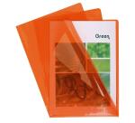 Etui carton de 100 pochettes coin PVC lisse haute résistance 13/100e - A4 - Orange