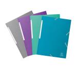 Chemises à élastiques à rabats Maxi Capacity carte enduite Teksto - A4 - Couleurs assorties