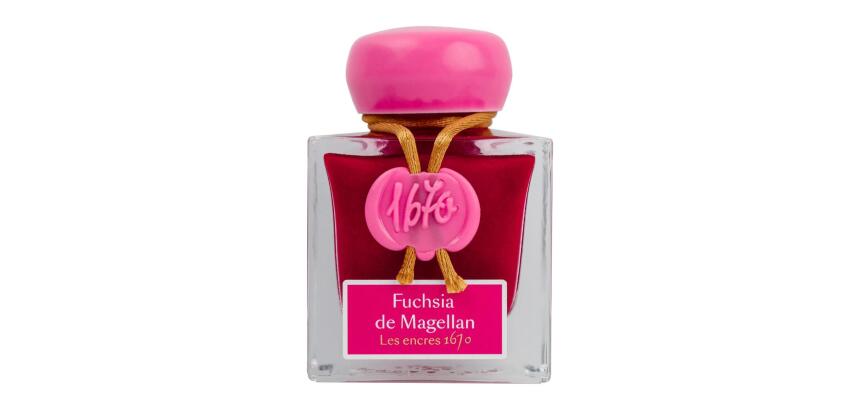 Encre 1670 à paillettes dorées 50ml - Fuchsia de Magellan