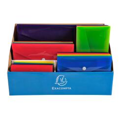 Display 60 Taschen mit Druckknopf Iderama aus PP - Farben sortiert