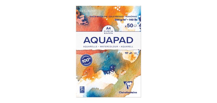 Goldline Aquapad bloc collé 50F A4 300g