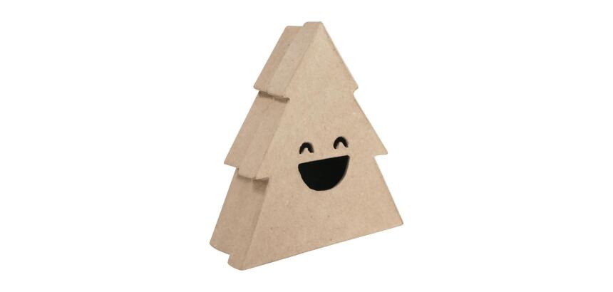 Boîte sapin sourire M - Kraft