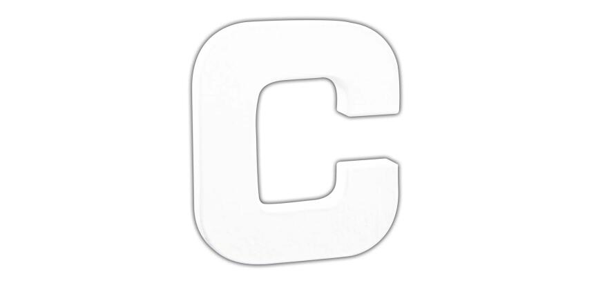 Petite lettre C 12cm - Blanc