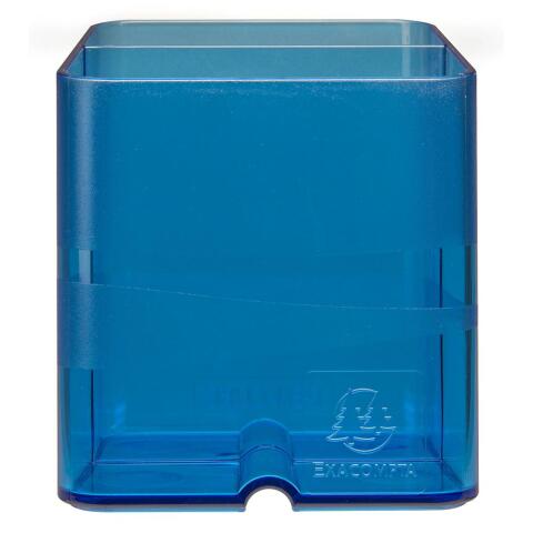 Cubiletes Pen Cube, 2 compartimentos diferentes tamaños y alturas, bloqueador de cables. CHROMALINE (translucido) - Azul real