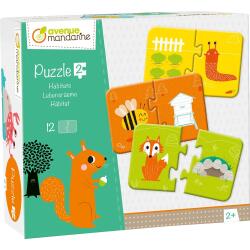 Puzzles 2 pièces, Les habitats - Multicolore