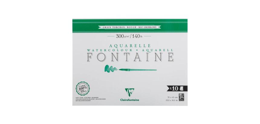 Fontaine bloc collé 1 côté 10F 31x41cm 300g grain torchon
