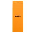 Bloc agrafé Rhodia N°8 7,4x21 cm 80 feuillets petits carreaux 5x5 80g - Orange
