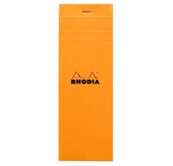 Bloc agrafé Rhodia N°8 7,4x21 cm 80 feuillets petits carreaux 5x5 80g - Orange