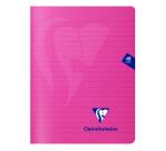 Cahier piqué Mimesys 17x22cm 48 pages ligné + marge couverture polypropylène Couleur aléatoire - Assortis