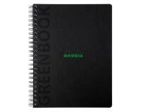 Greenbook cahier recyclé et recyclable en carte rigide 715 g/m2 - A4+ 22,5x29,7 cm 160 pages 5/5 perforation 4 trous - Papier Clairefontaine recyclé 90 g/m2 - Noir - New - Noir