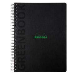 Greenbook cahier recyclé et recyclable en carte rigide 715 g/m2 - A4+ 22,5x29,7 cm 160 pages 5/5 perforation 4 trous - Papier Clairefontaine recyclé 90 g/m2 - Noir - New - Noir