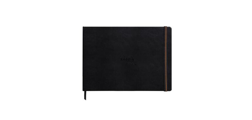 Rhodia Touch Mixed Media Book, papier Paint'On extra-blanc 250g - A4 paysage, 40 pages - Noir