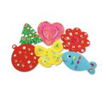 FORMES A DECORER, Sachet de 20 formes 130g/m2 au format 17x16,5cm - Coeurs - Assortiment