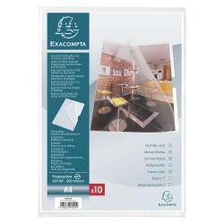 Pak van 10 L mappen met - gladde PP 20/100ste - A4 - Transparant