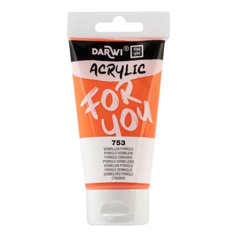 Darwi For You tube de peinture acrylique 75 ml - Vermillon pyrrolo