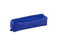 CUIR TEINTE Trousse rectangulaire 21x4x6 cm - Bleu
