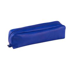 CUIR TEINTE Trousse rectangulaire 21x4x6 cm - Bleu