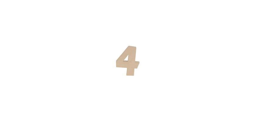 Chiffre 4 kraft 20cm - Kraft