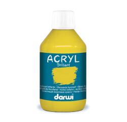 Darwi Flacon de 250 ml de Peinture Acrylique Universelle Brillante - jaune soleil